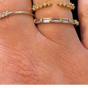 18k Gold filled horizontal stone Ring  size 7